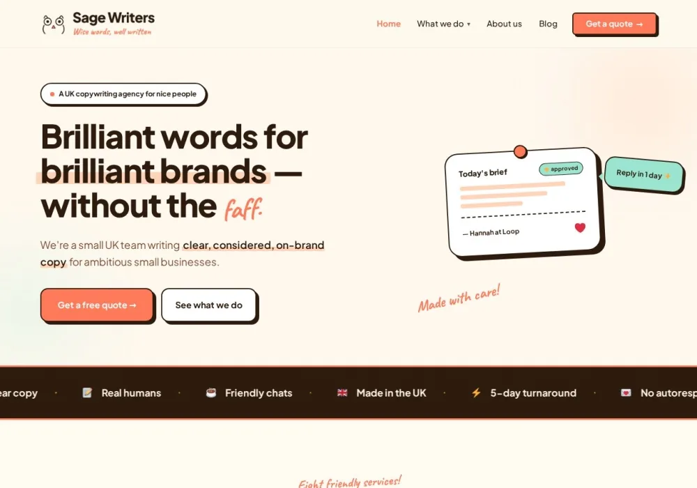 Sage Writers website