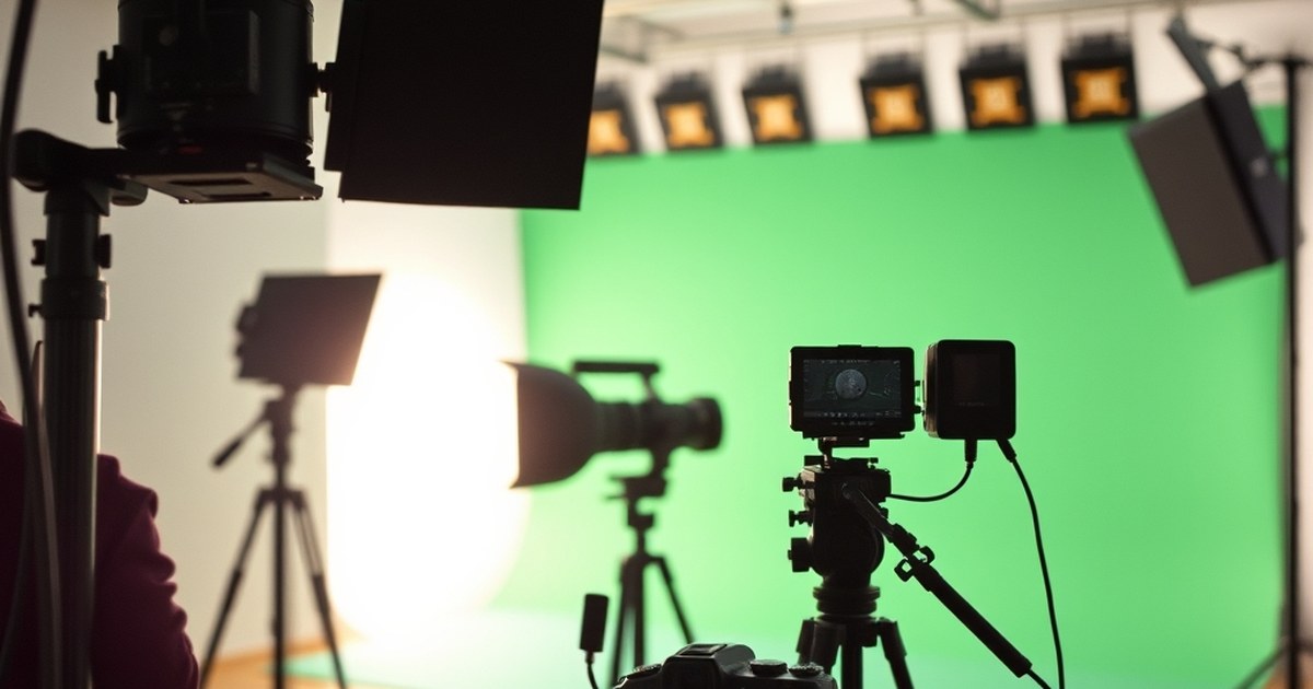 Video production studio equipment for business video marketing