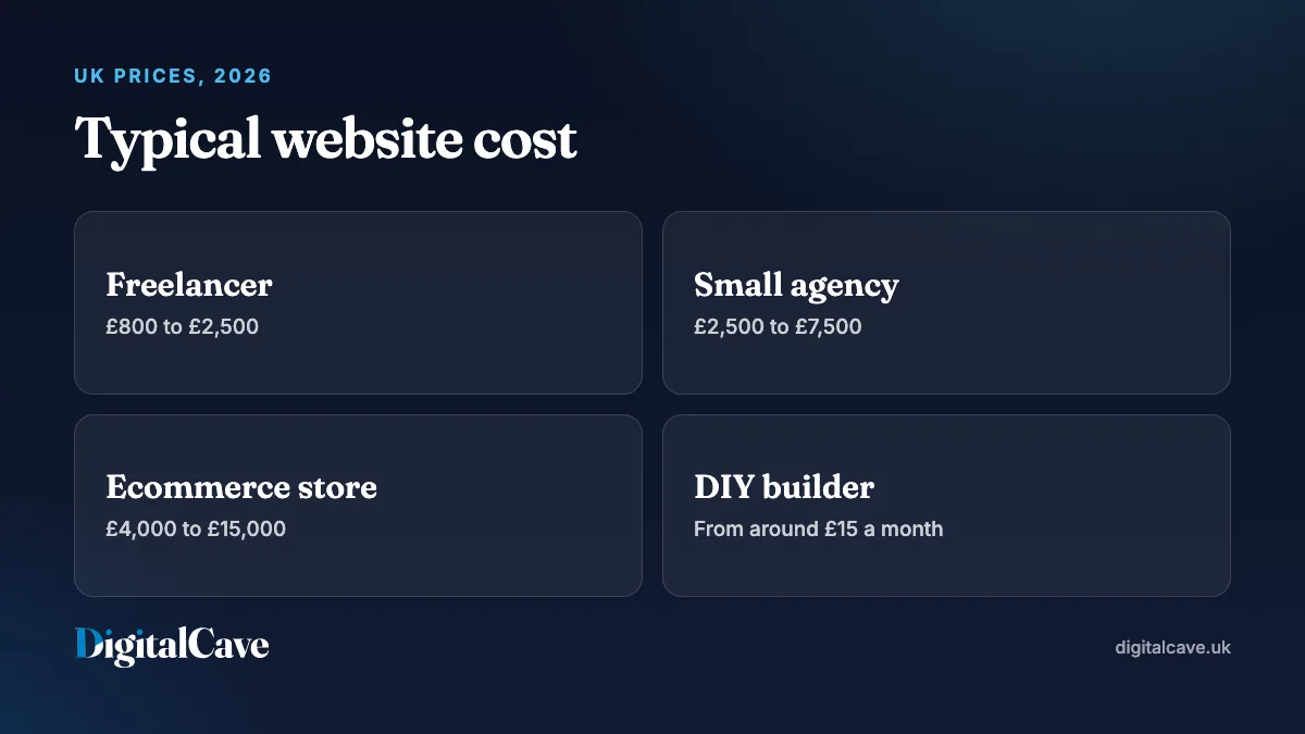 Typical website cost in the UK in 2026